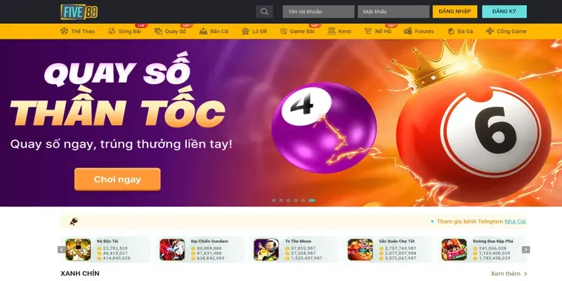 Five88 s&acirc;n chơi đẳng cấp số 1 hiện nay